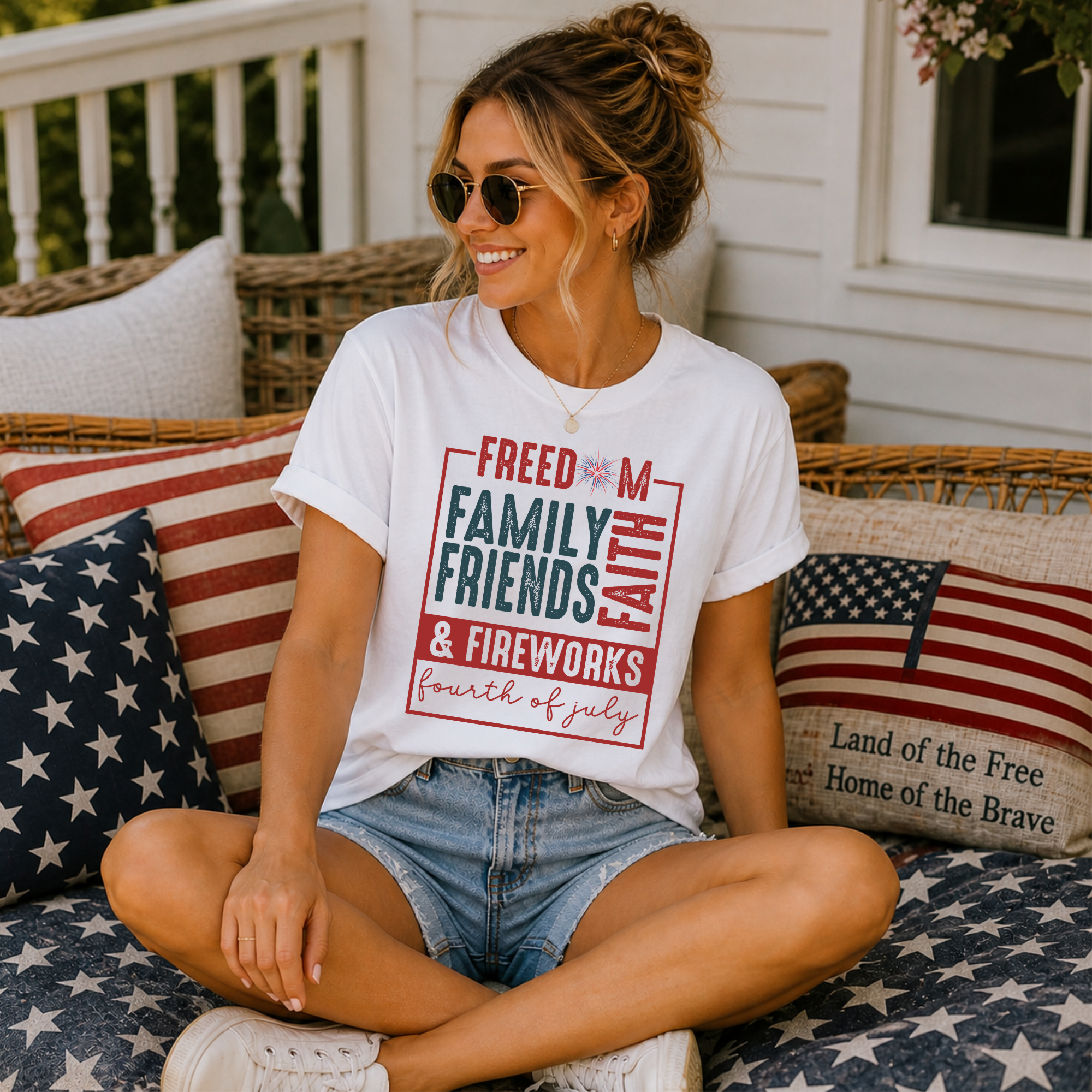 Freedom · Family · Friends · Faith & Fireworks | Faith & Freedom Tee