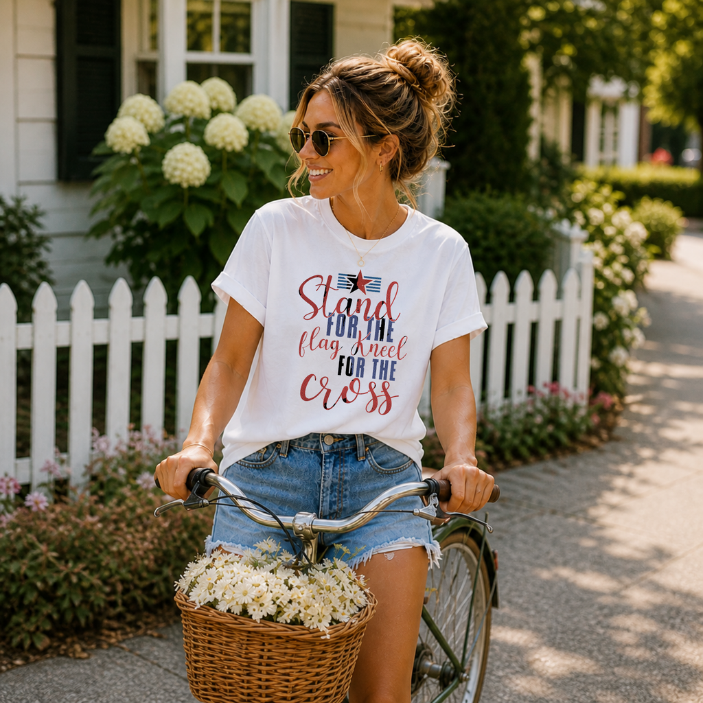 Stand For The Flag Kneel For The Cross | Faith & Freedom Tee