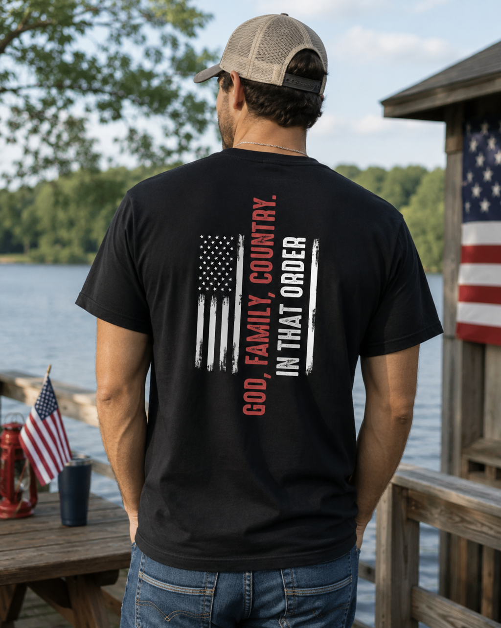 God, Family Country - In That Order | For Him | Faith & Freedom Tee