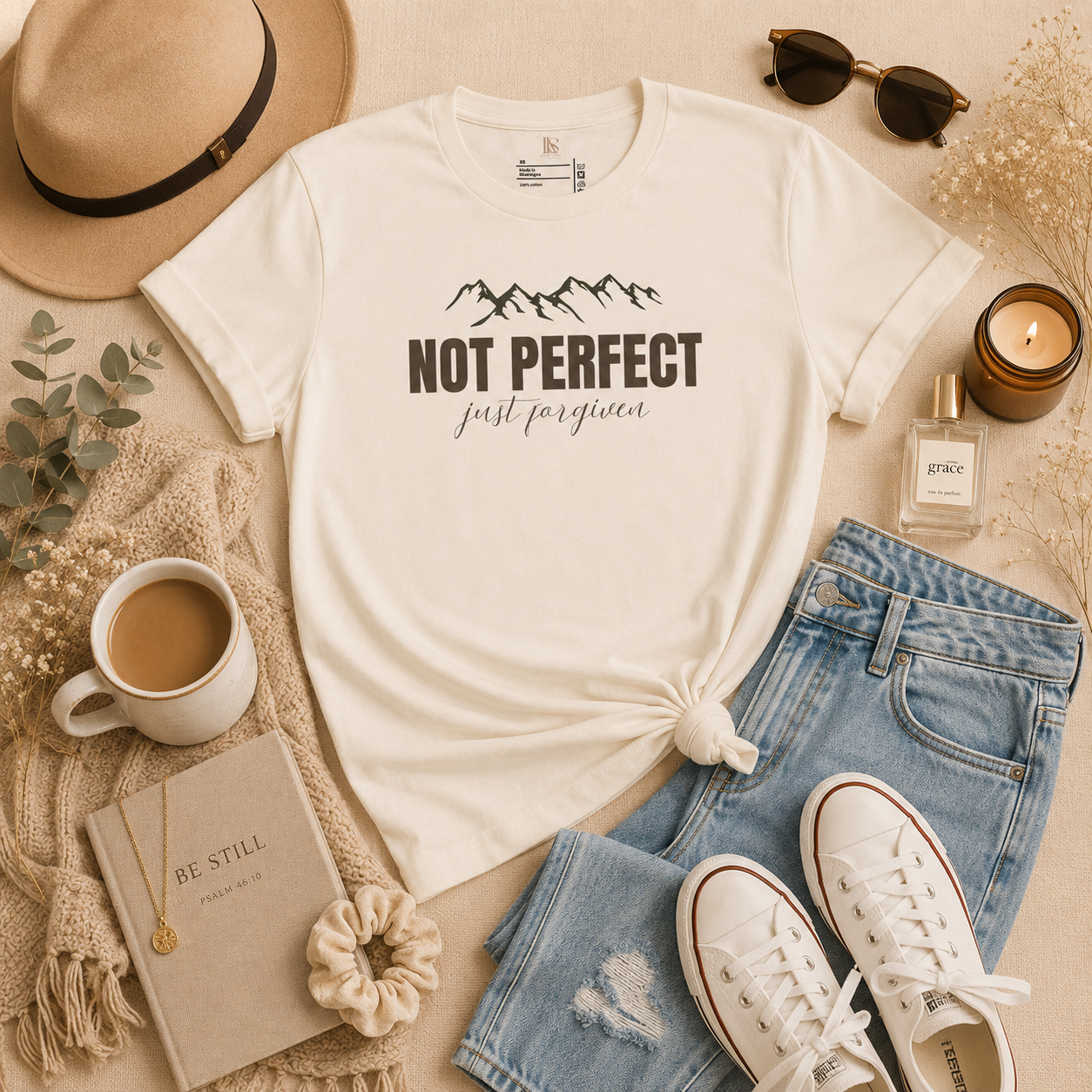 Not Perfect Just Forgiven | Graphic Faith Tee