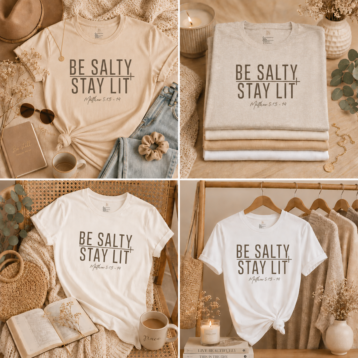 Be Salty, Stay Lit | Matthew 5:13-14 | Faith Tee