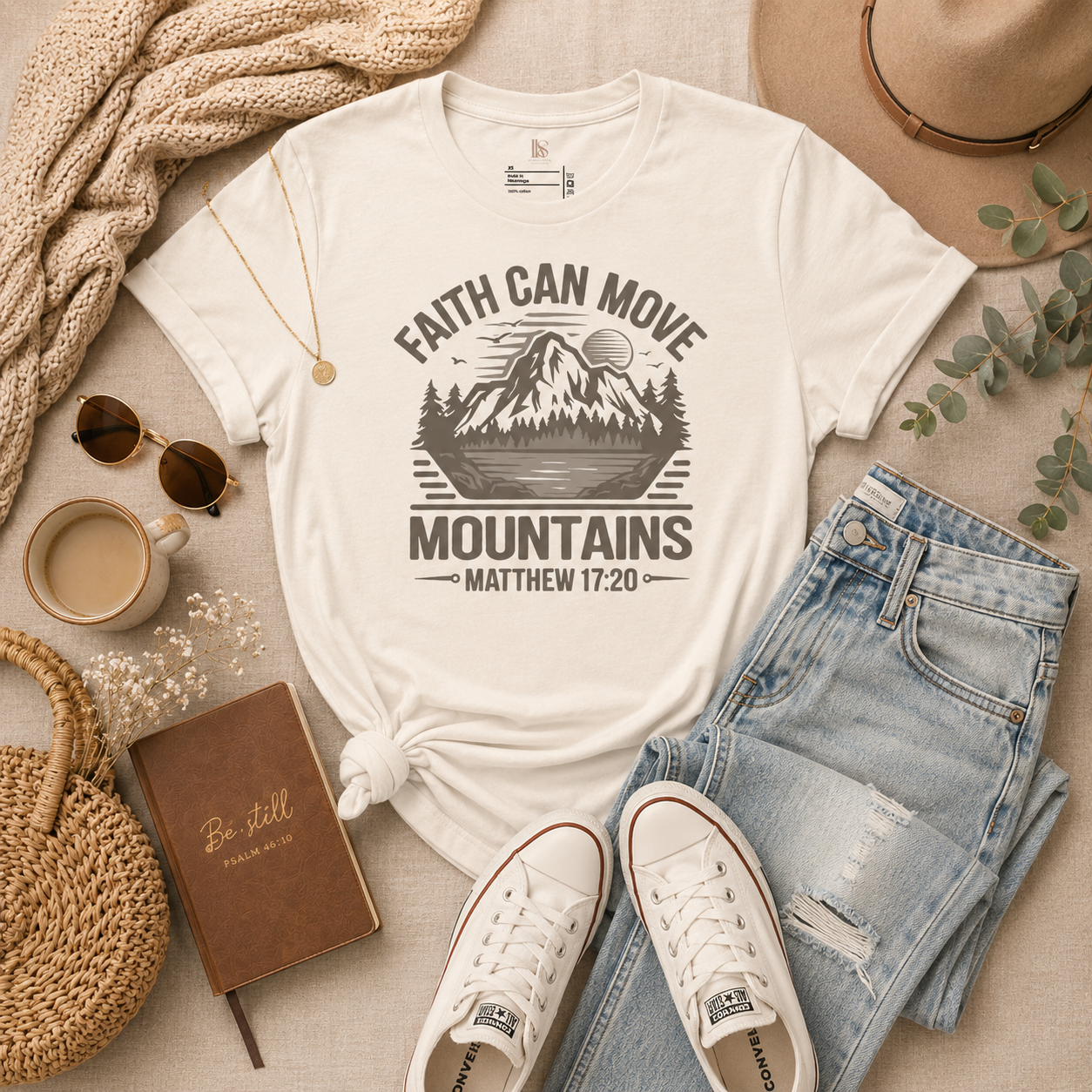 Faith Can Move Mountains | Matthew 17:20 | Graphic Faith Tee