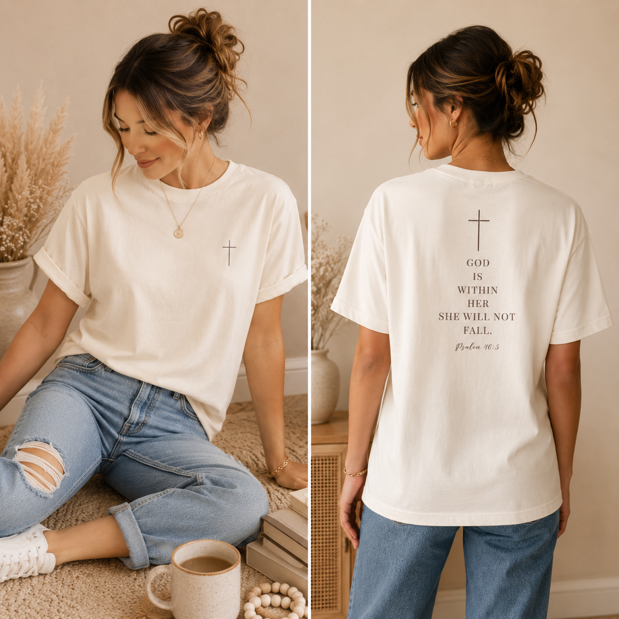 God is Within Her She Will Not Fall | Psalm 46:5 | Faith Tee