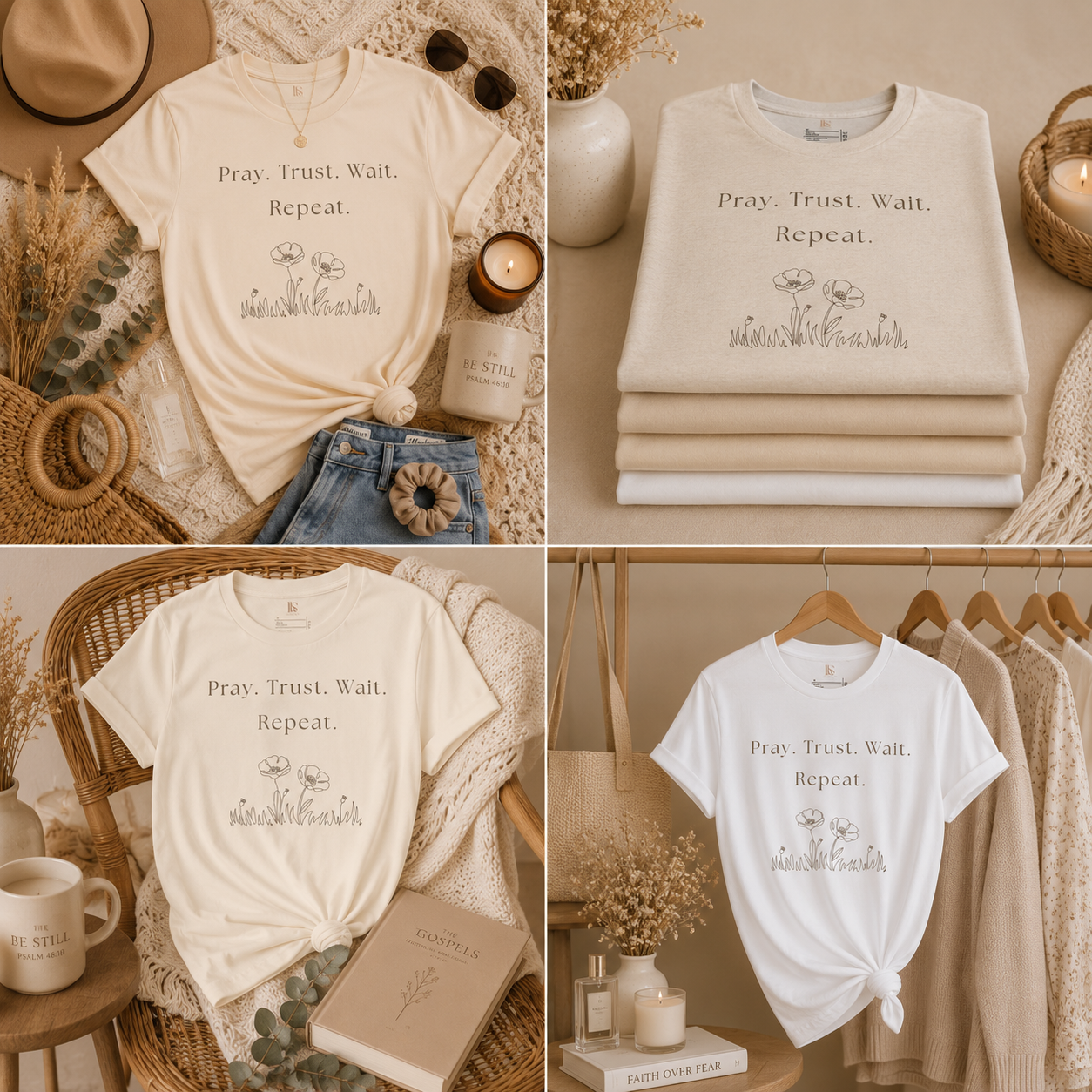 Pray. Trust. Wait. Repeat | Faith Tee