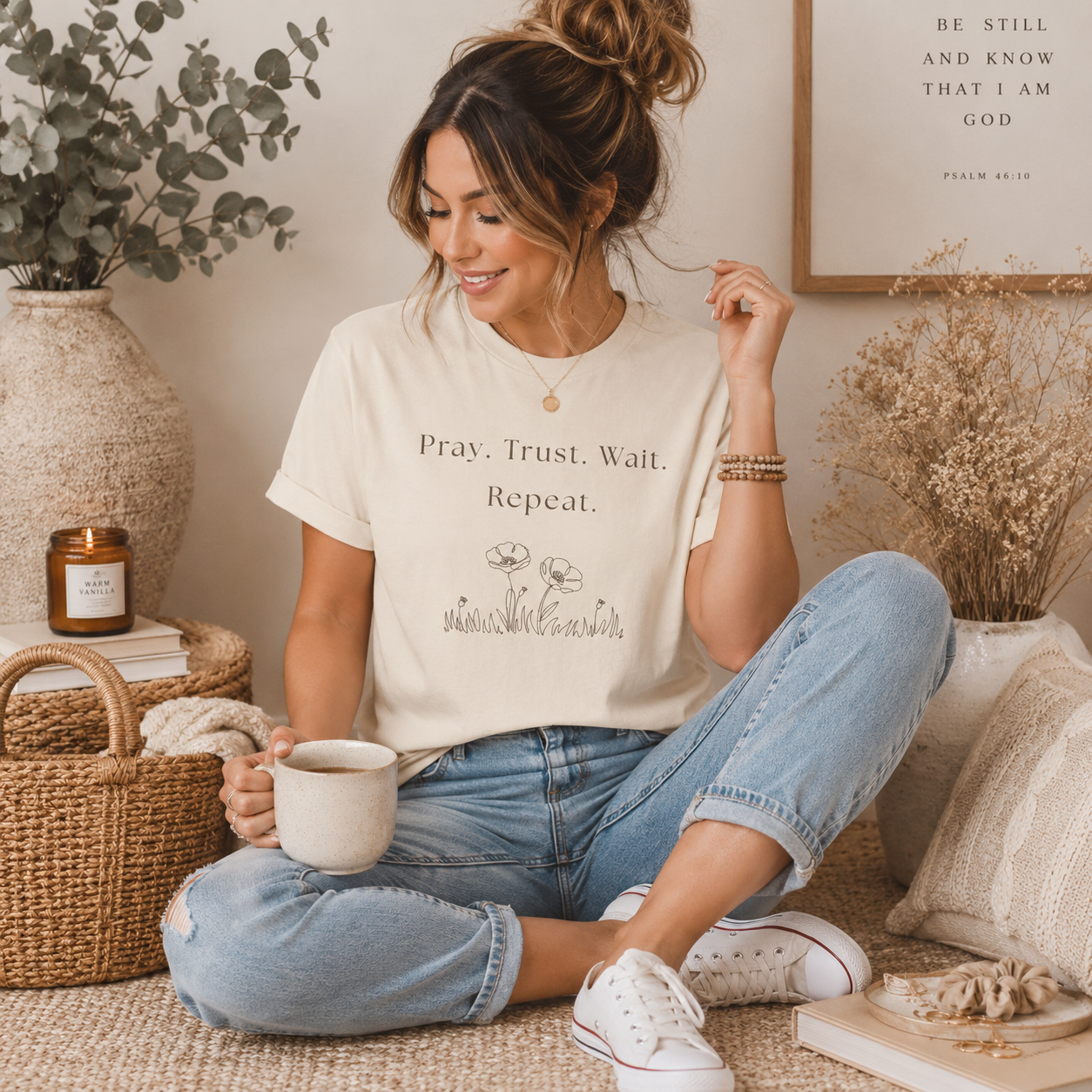 Pray. Trust. Wait. Repeat | Faith Tee