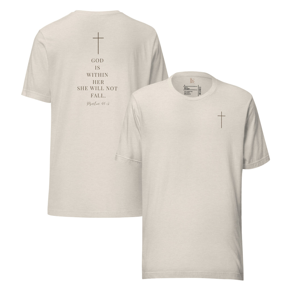 God is Within Her She Will Not Fall | Psalm 46:5 | Faith Tee